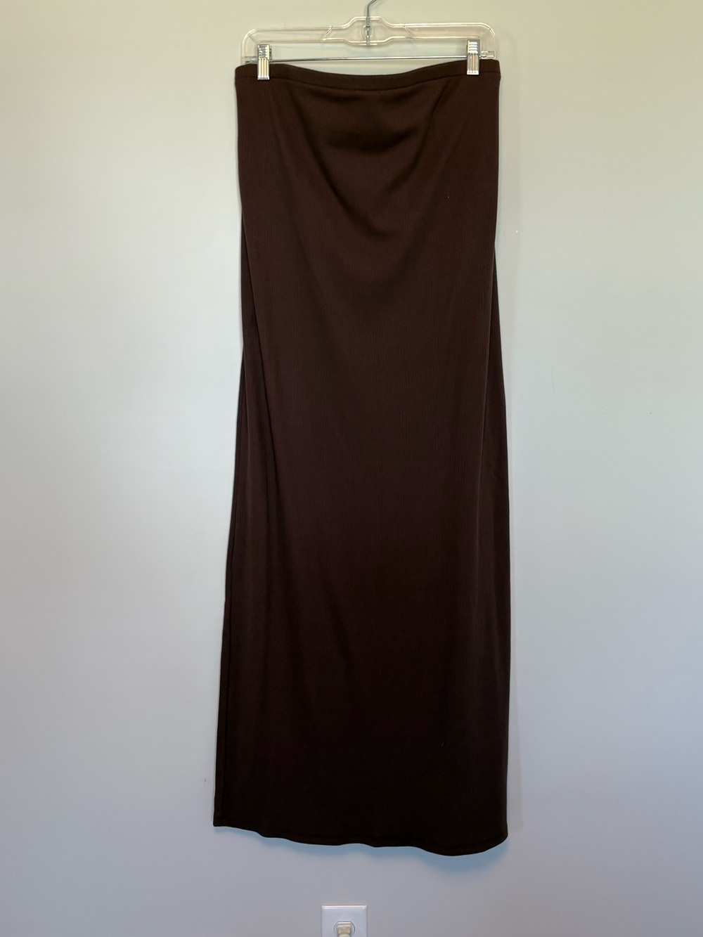 NWT A New Day Brown Ribbed Knit Column Maxi Dress / Tube Dress Size XL